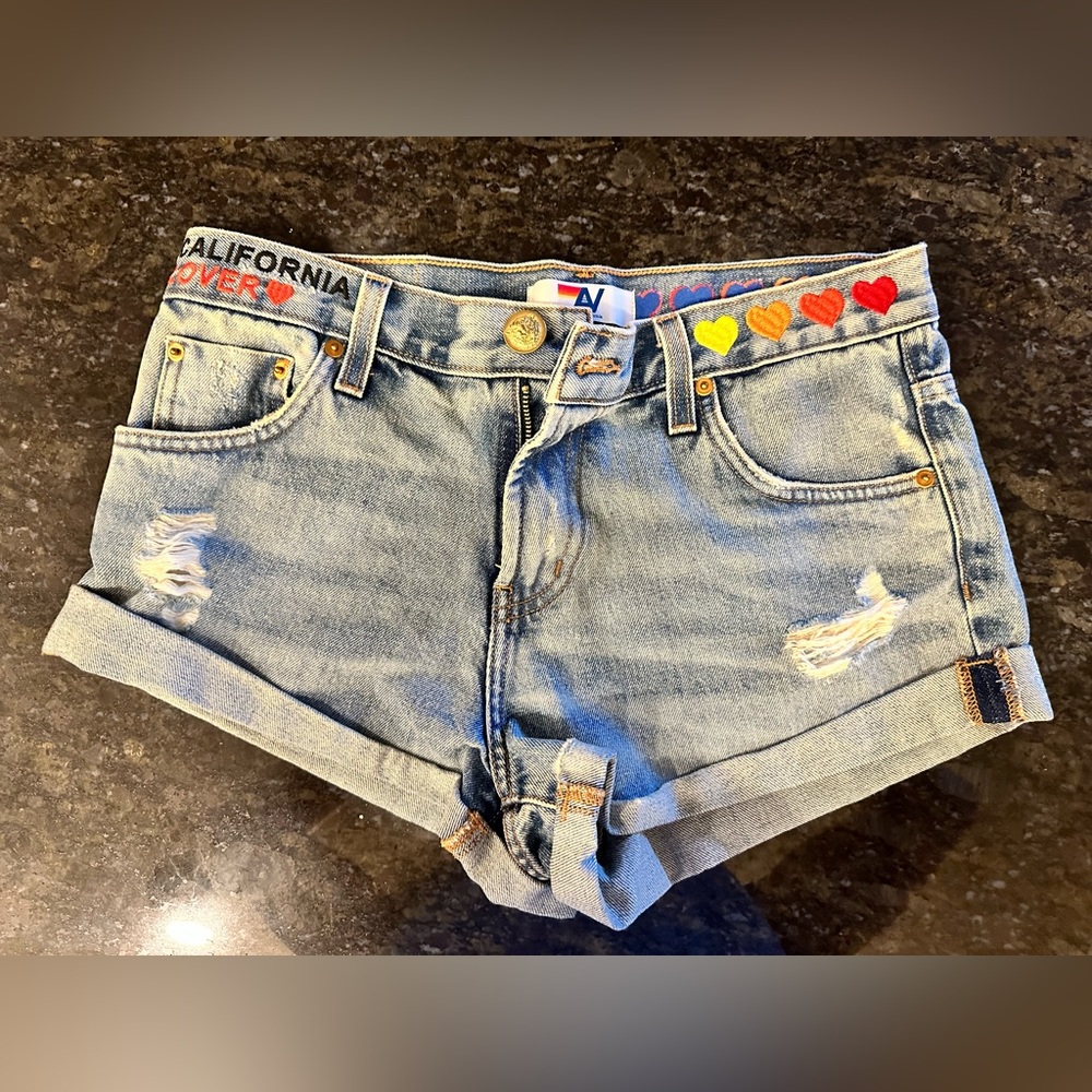 Never worn Aviator Nation denim shorts sz 25